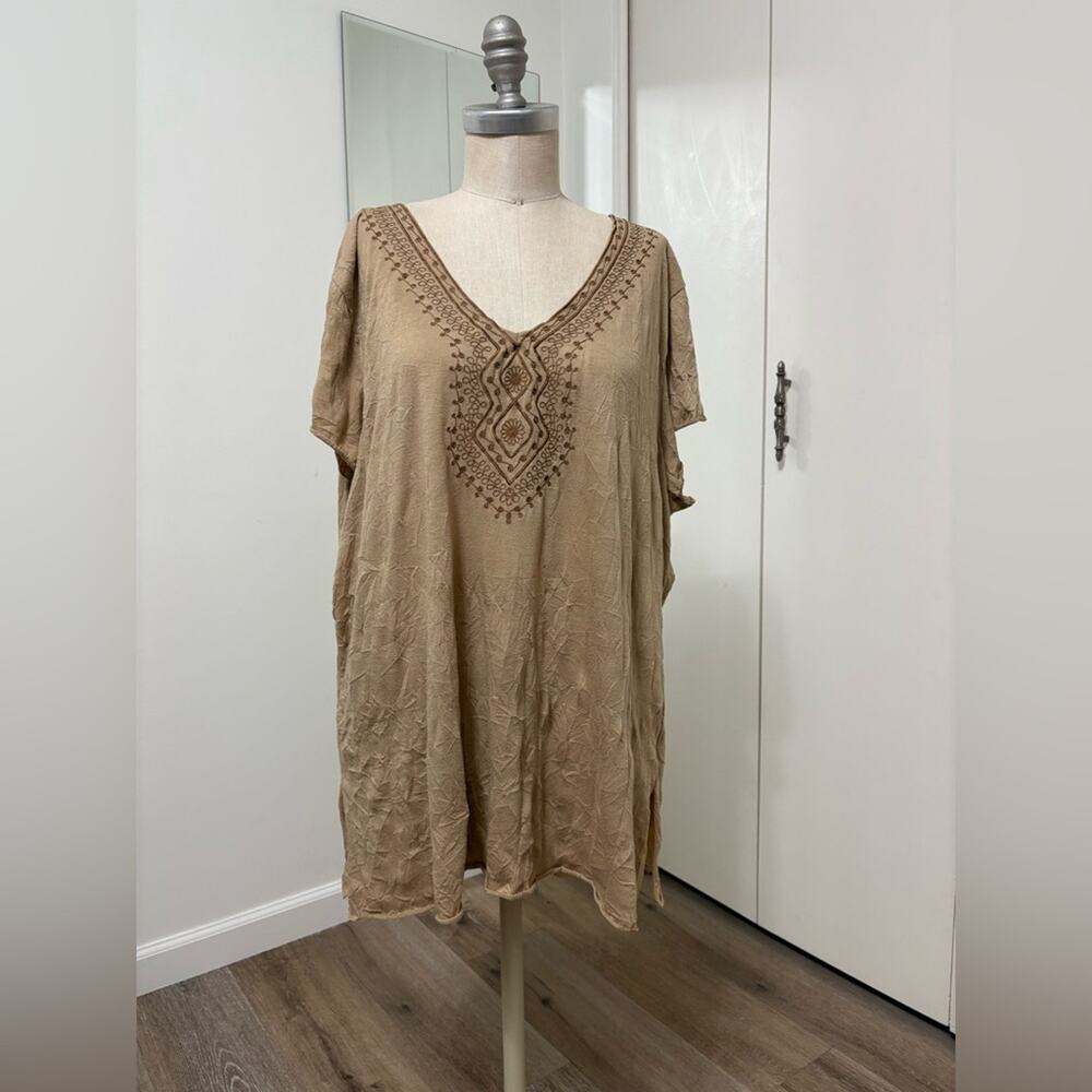 Faded Glory Woman's Brown  Boho Tunic Top  Plus Size 22W 24W